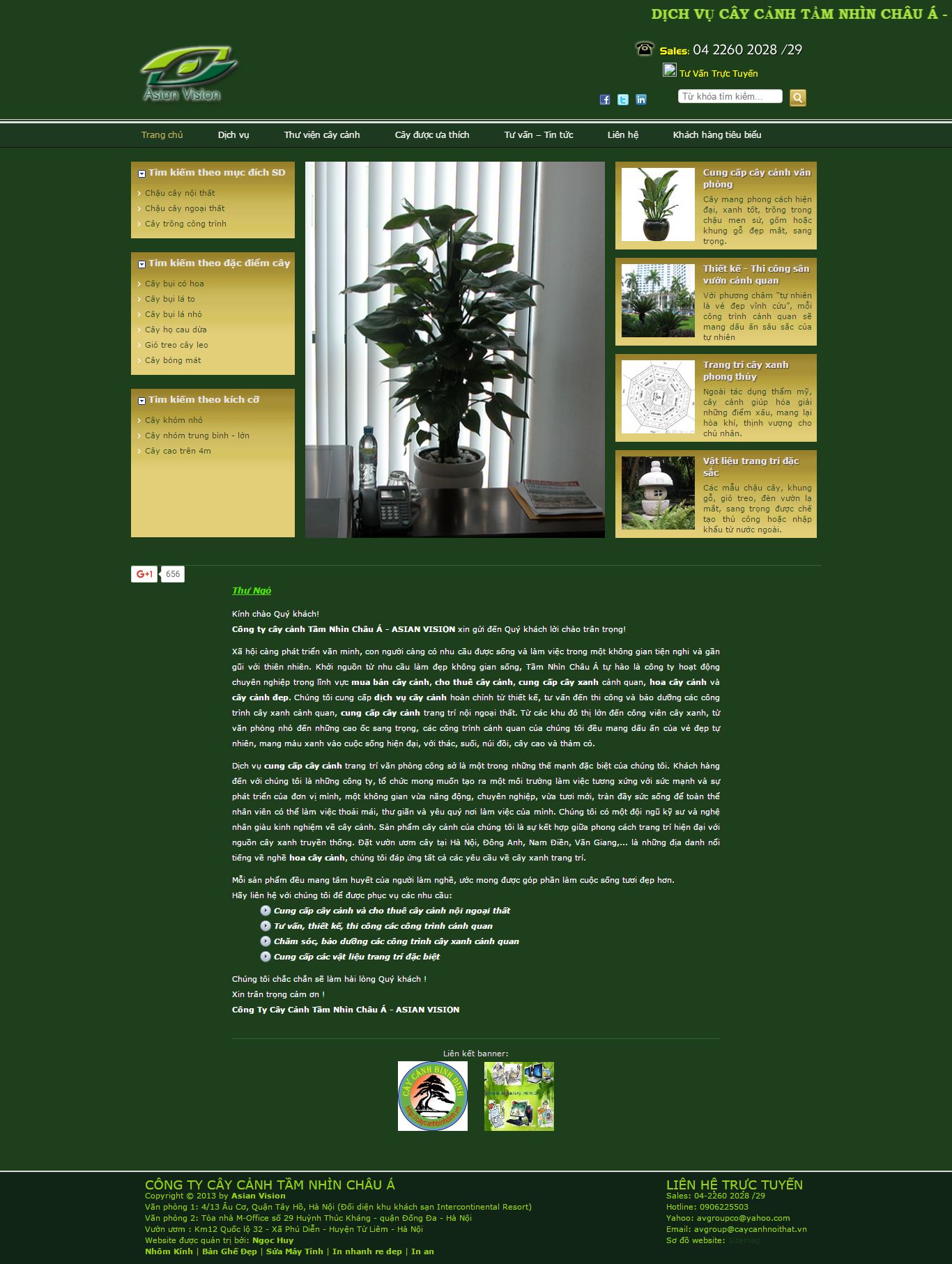 Thiết kế website cây cảnh Asian Vison đẹp, chuyên nghiệp chuẩn SEO